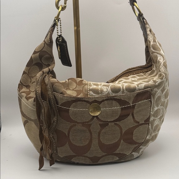 Coach Brown Patchwork Signature Hobo Shoulder Bag  10233 - Picture 1 of 8